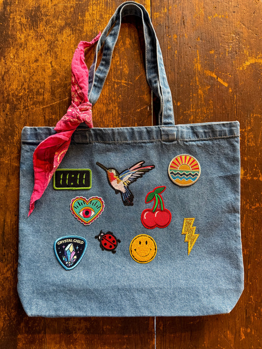 1:1 Denim Tote- Spiritual Girlie