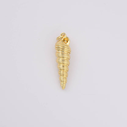 Spiral Shell Charm- 18k Gold Filled