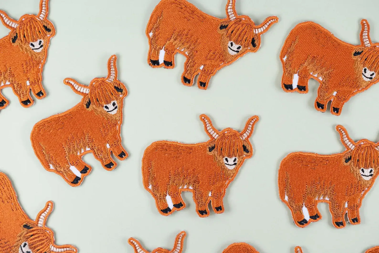 Highland Cow Embroidered Iron On Patch