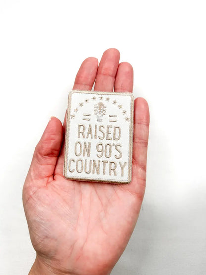 Raised on 90's Country Iron On Patch