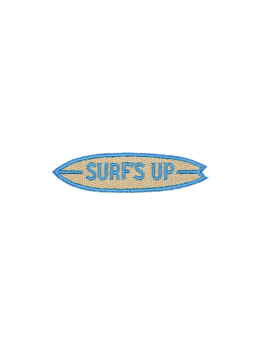 Surf’s Up Embroidered Patch – Surfboard Patch, Coastal Quote