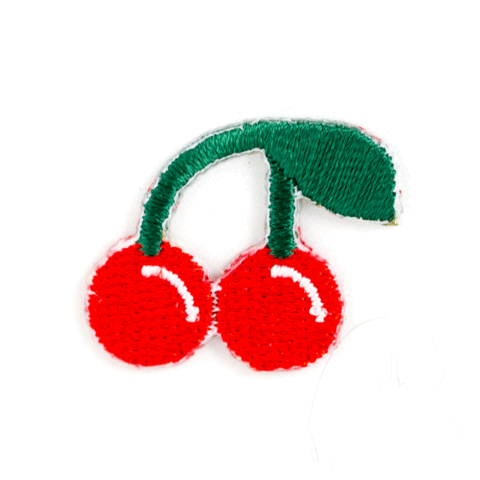 Cherry Embroidered Sticker Patch: 1" x 1"