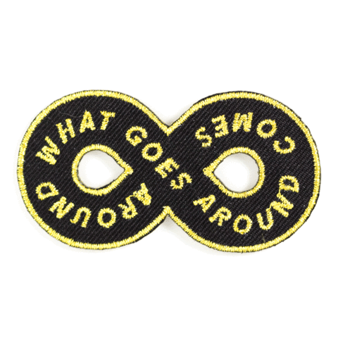 Karma Loop Embroidered Iron-On Patch: 2.5" wide