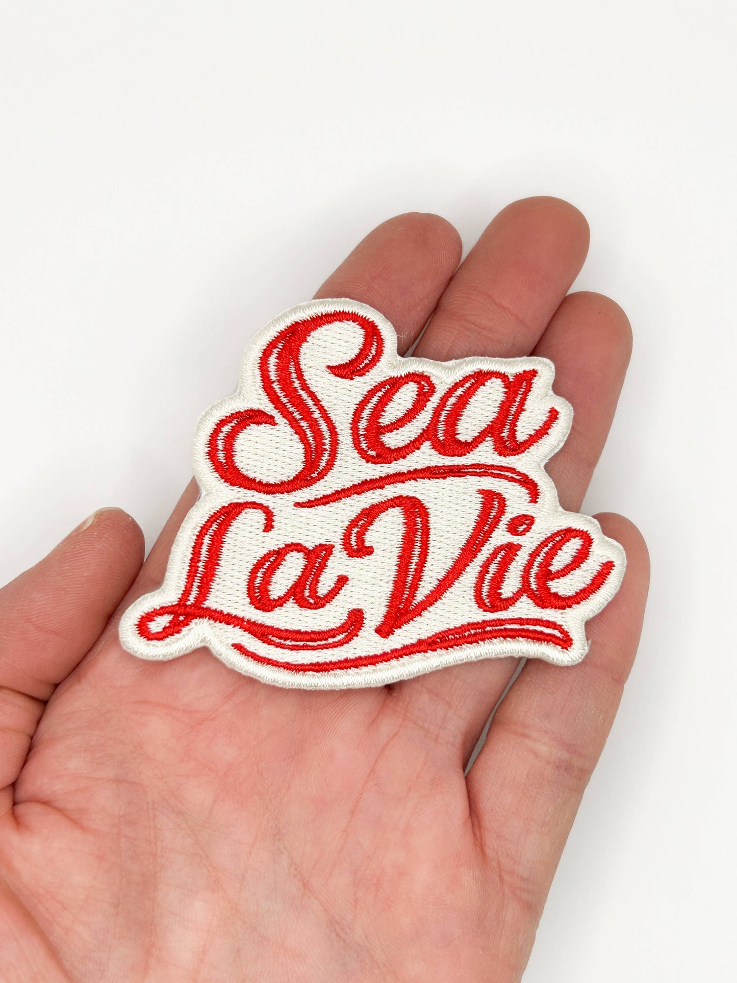 Sea La Vie Embroidered Patch  Coastal Quote, Beach, Travel