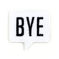 Bye Embroidered Sticker Patch: 1" x 1"