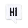 Hi Embroidered Sticker Patch: 1" x 1"