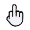 Middle Finger Embroidered Sticker Patch: 1" x 1"