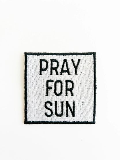 Pray for Sun Patch Embroidered Iron-On Patch 