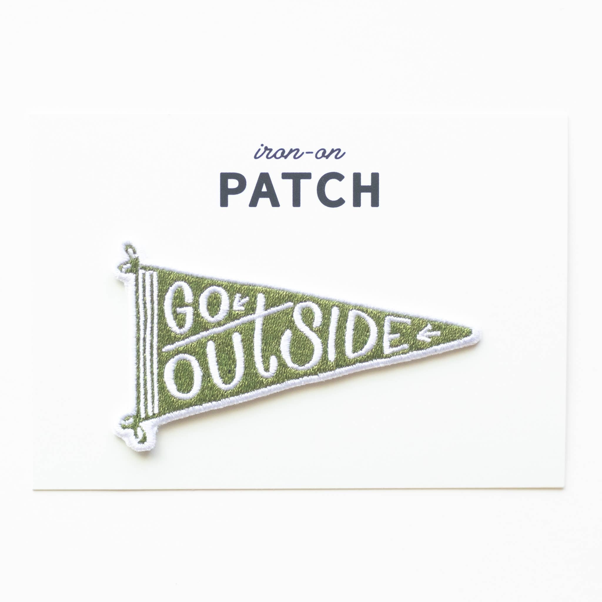 Go Outside Banner Embroidered Iron on Patch: No