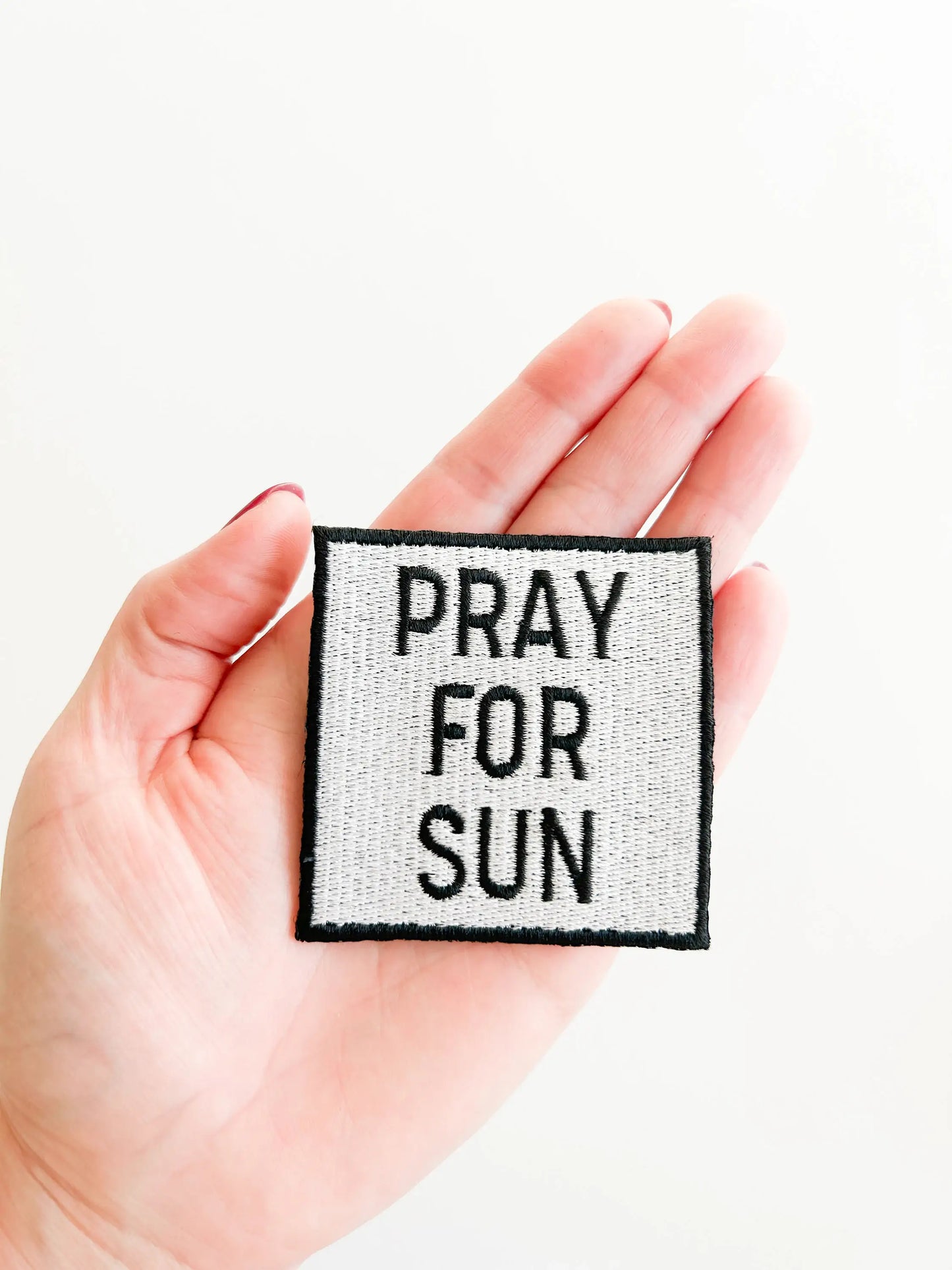 Pray for Sun Patch Embroidered Iron-On Patch for Hats & Bags