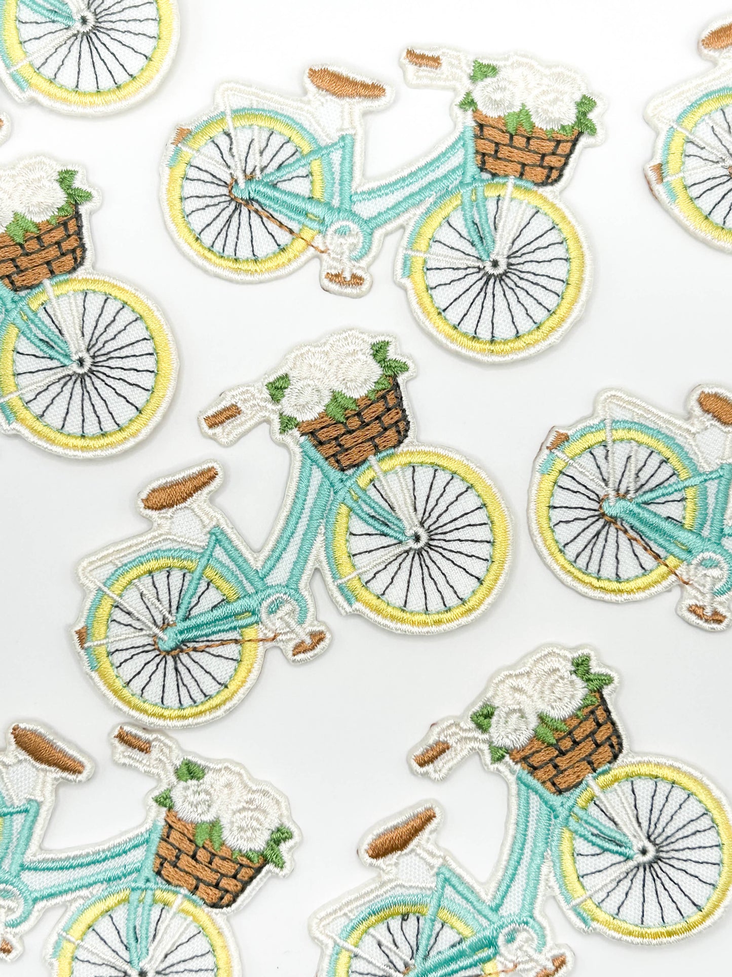 Bicycle with Floral Basket Patch