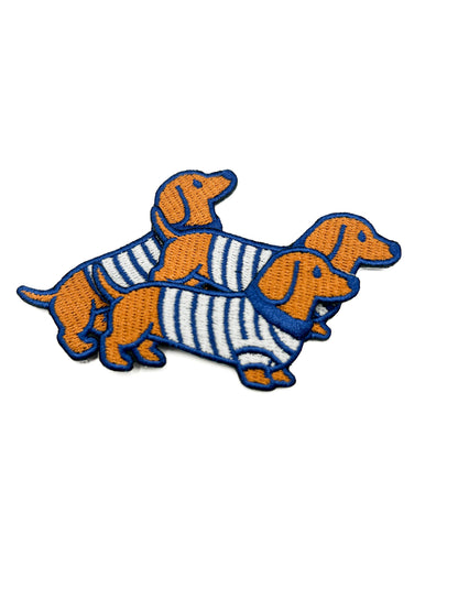 Dashing Dachshund Puppy Dog Embroidered Iron On Patch