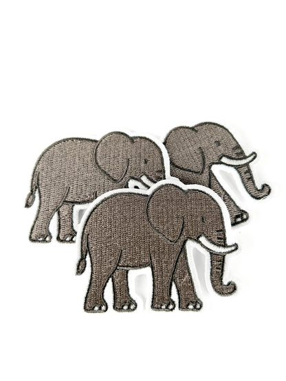 Elephant Embroidered Patch Iron On or Sew On Cute Safari