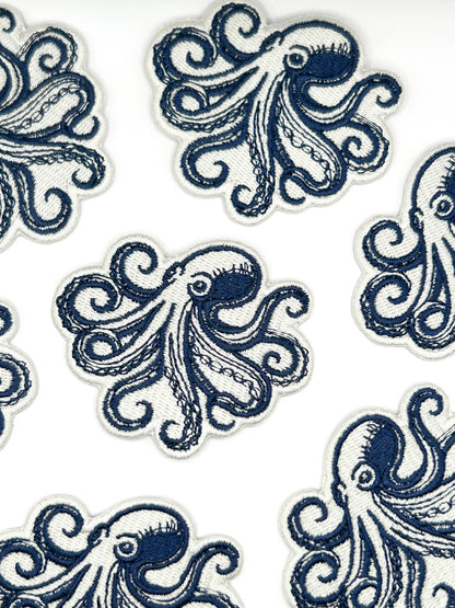 Octopus Embroidered Patch Nautical Sea Life Patch Coastal