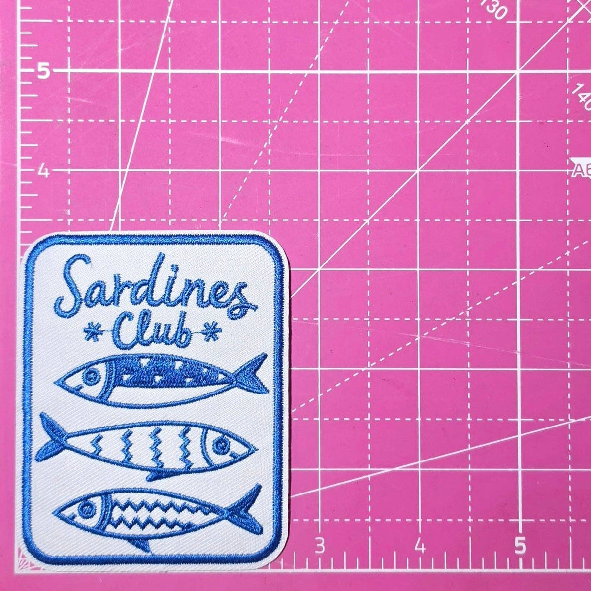 Sardines Club Embroidered Iron On Patch
