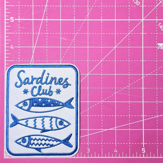 Sardines Club Embroidered Iron On Patch