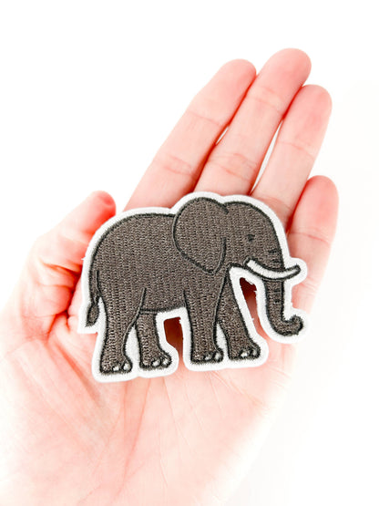 Elephant Embroidered Patch Iron On or Sew On Cute Safari