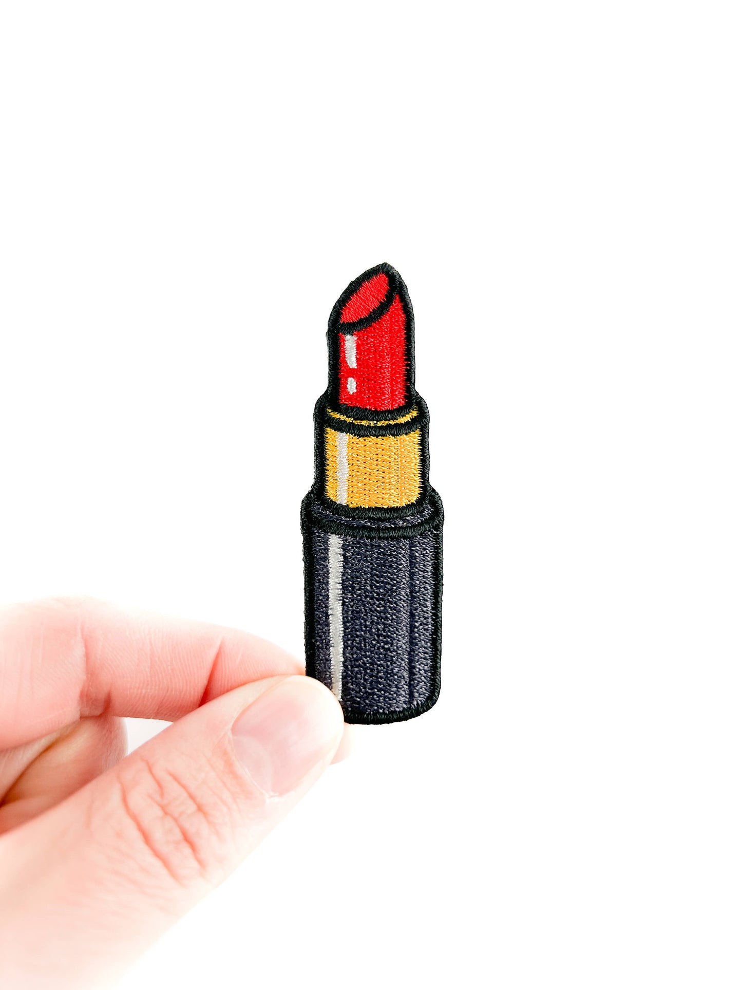 Lipstick Embroidered Patch Makeup Lover Iron On Patch Tote