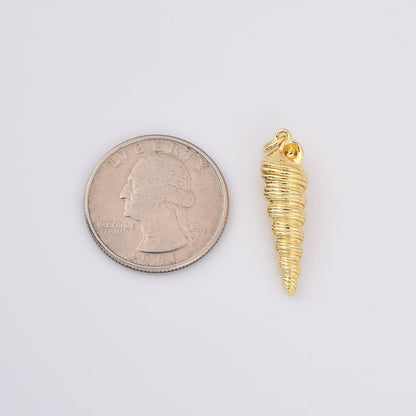 Spiral Shell Charm- 18k Gold Filled