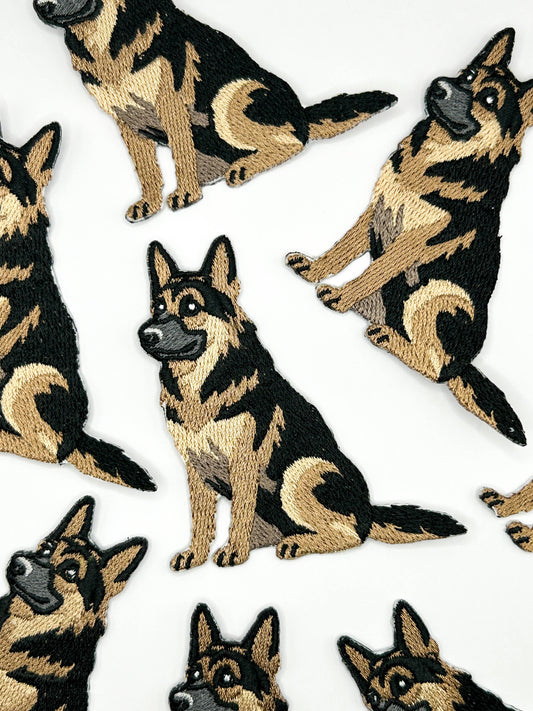 German Shepherd Embroidered Iron On Patch Pet Lover Police