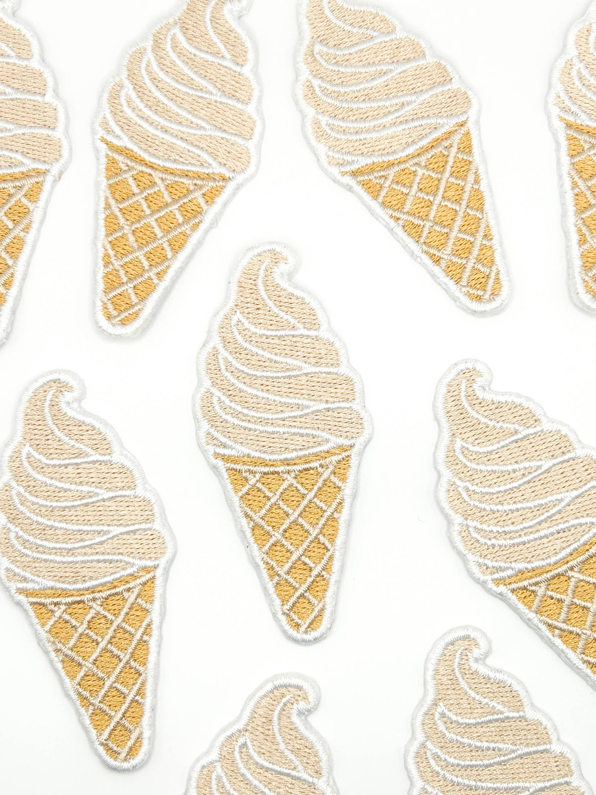 Soft Serve Ice Cream Embroidered Patch Summer Vanilla Food