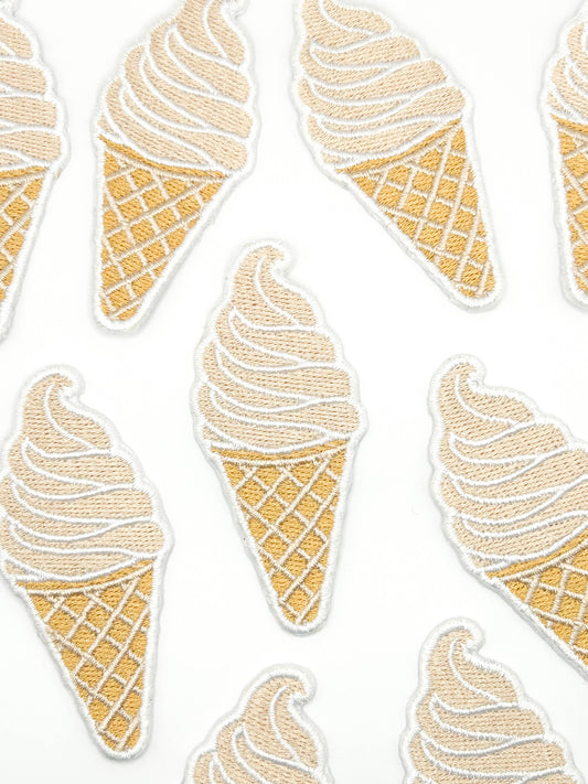 Soft Serve Ice Cream Embroidered Patch Summer Vanilla Food