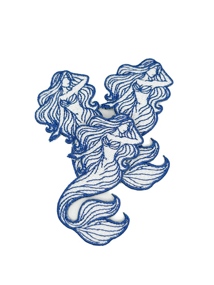 Mermaid Embroidered Patch Coastal Ocean Siren Patch Nautical