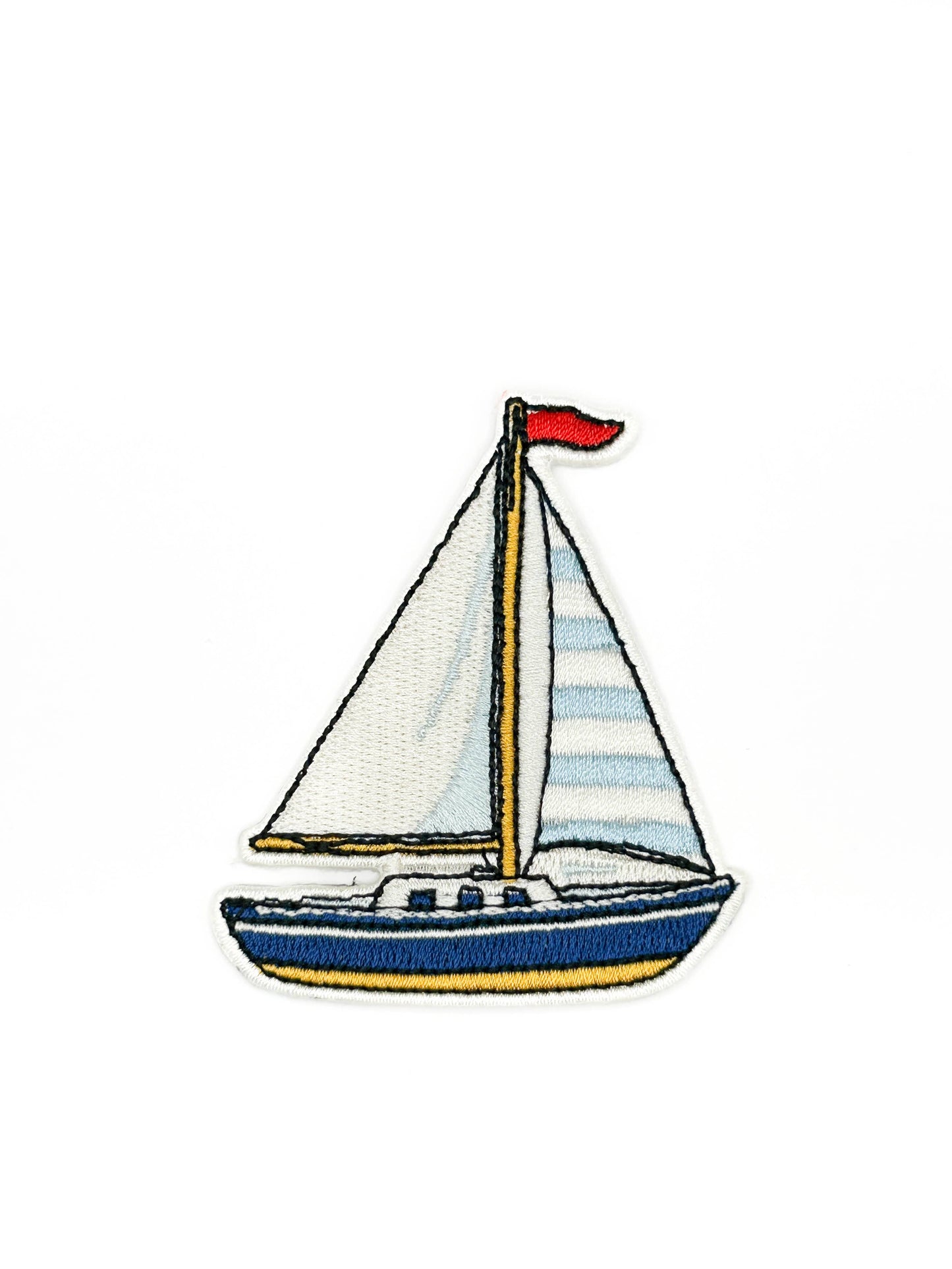 Sailboat Embroidered Patch Nautical Boat Patch Coastal Sail