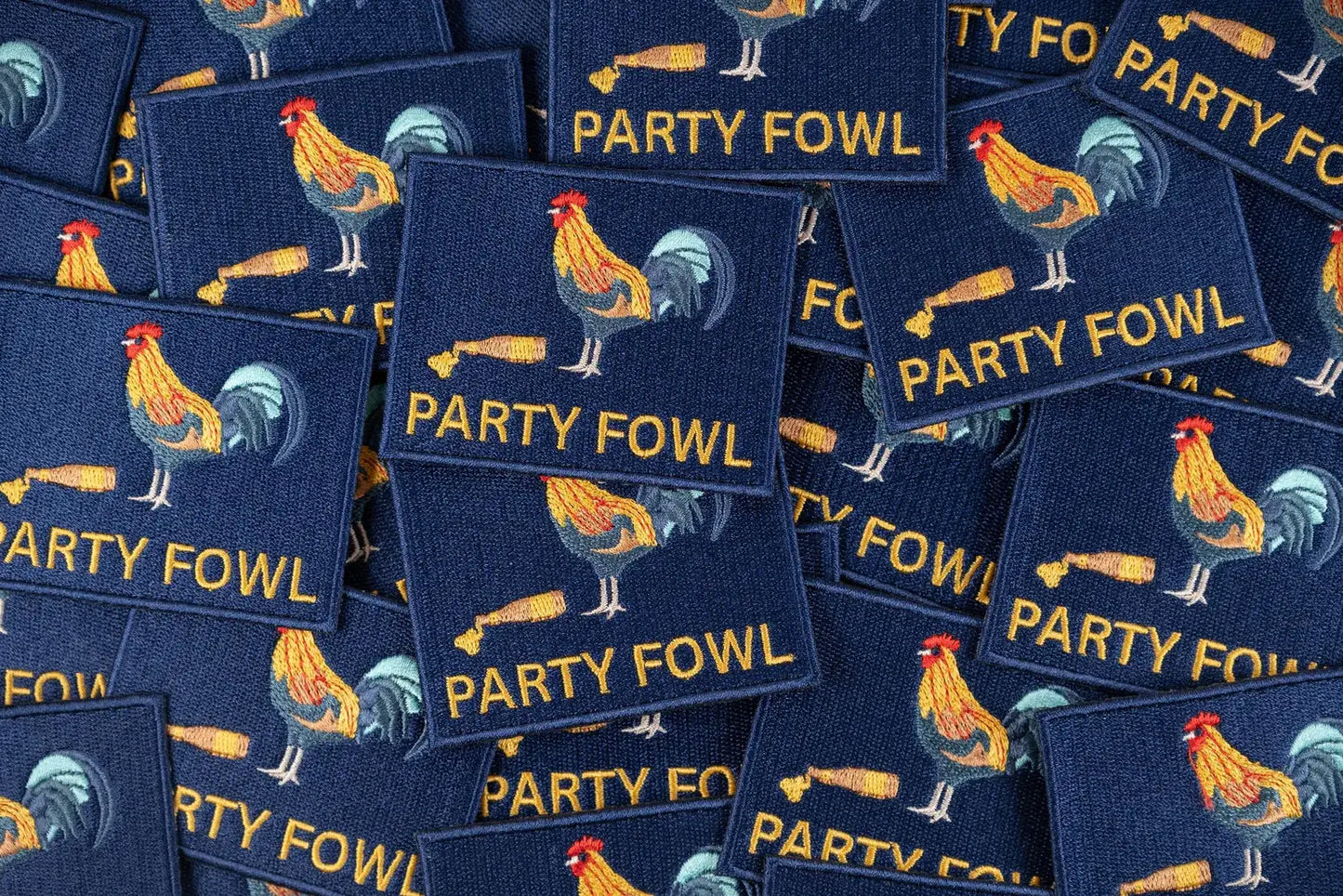 Party Fowl Embroidered Iron-On Patch