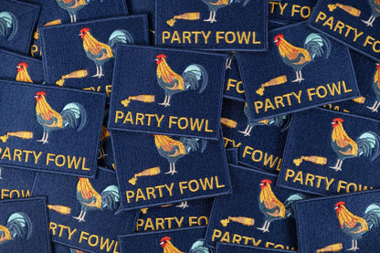 Party Fowl Embroidered Iron-On Patch