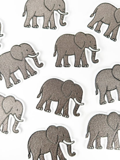 Elephant Embroidered Patch Iron On or Sew On Cute Safari