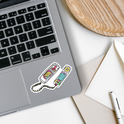 Retro 90s Clear Phone Sticker | Waterproof Vinyl Decal Fun