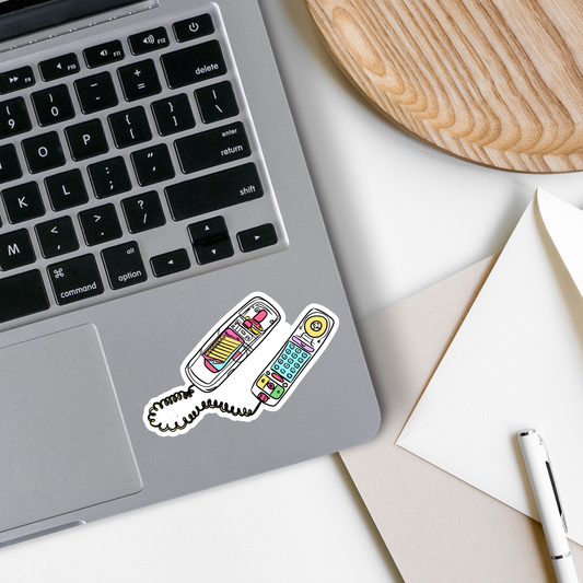 Retro 90s Clear Phone Sticker | Waterproof Vinyl Decal Fun