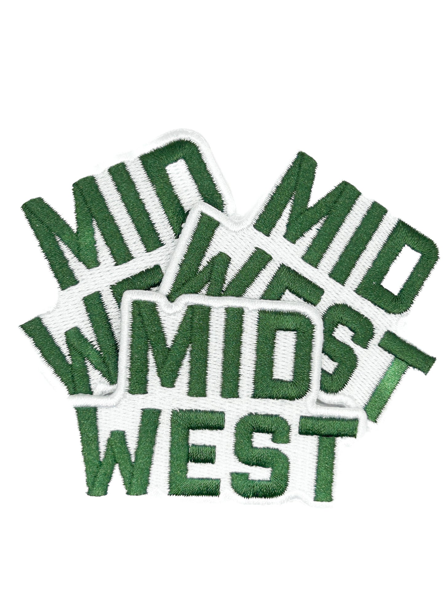 Midwest Embroidered Patch Green Text Patch Regional Pride
