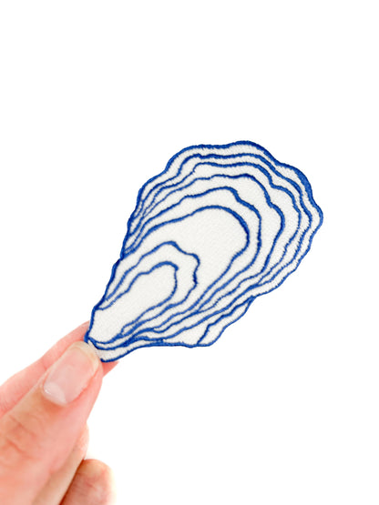 Oyster Patch | Coastal Embroidered Iron On Patch | Nautical 