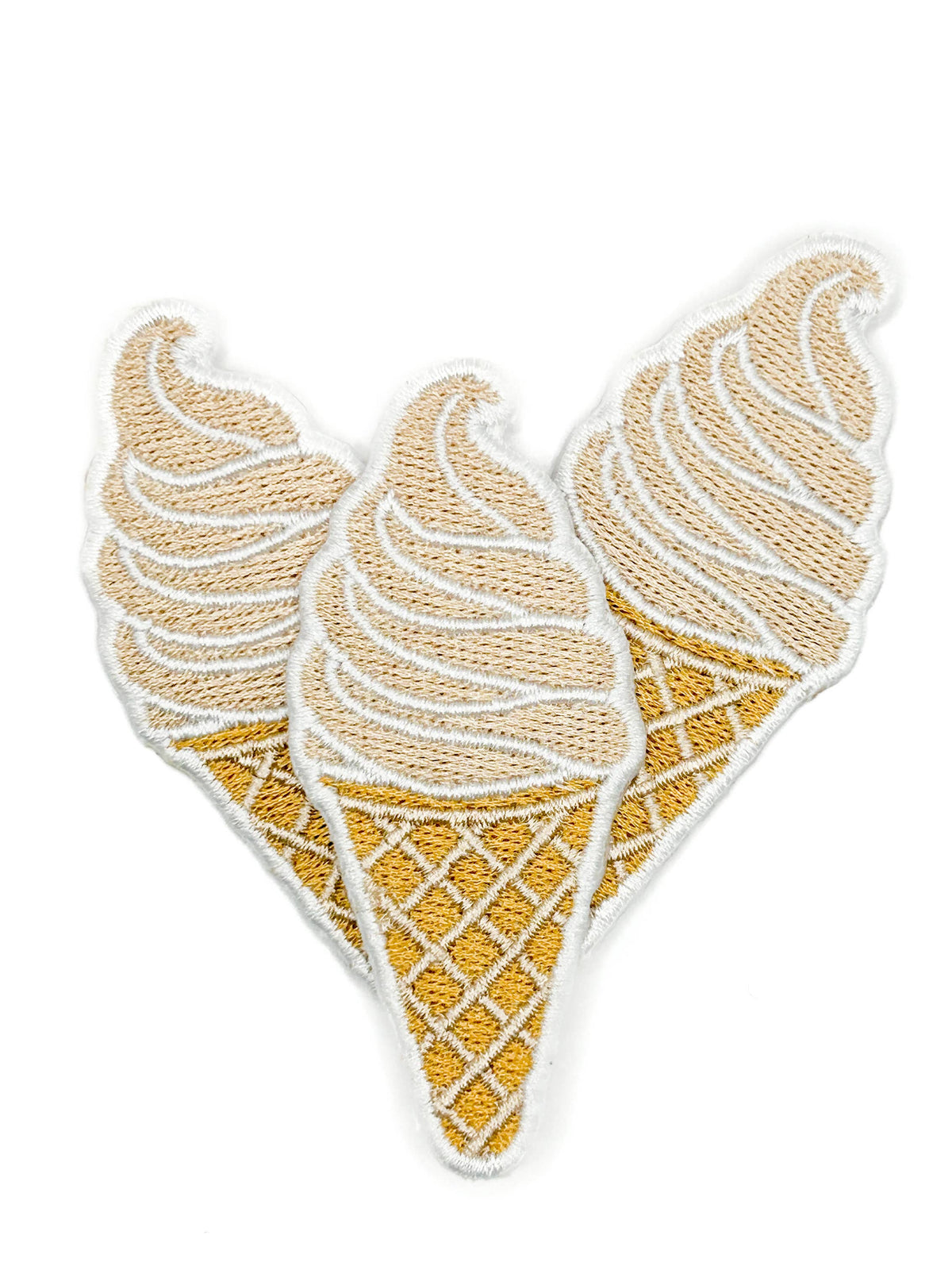 Soft Serve Ice Cream Embroidered Patch Summer Vanilla Food