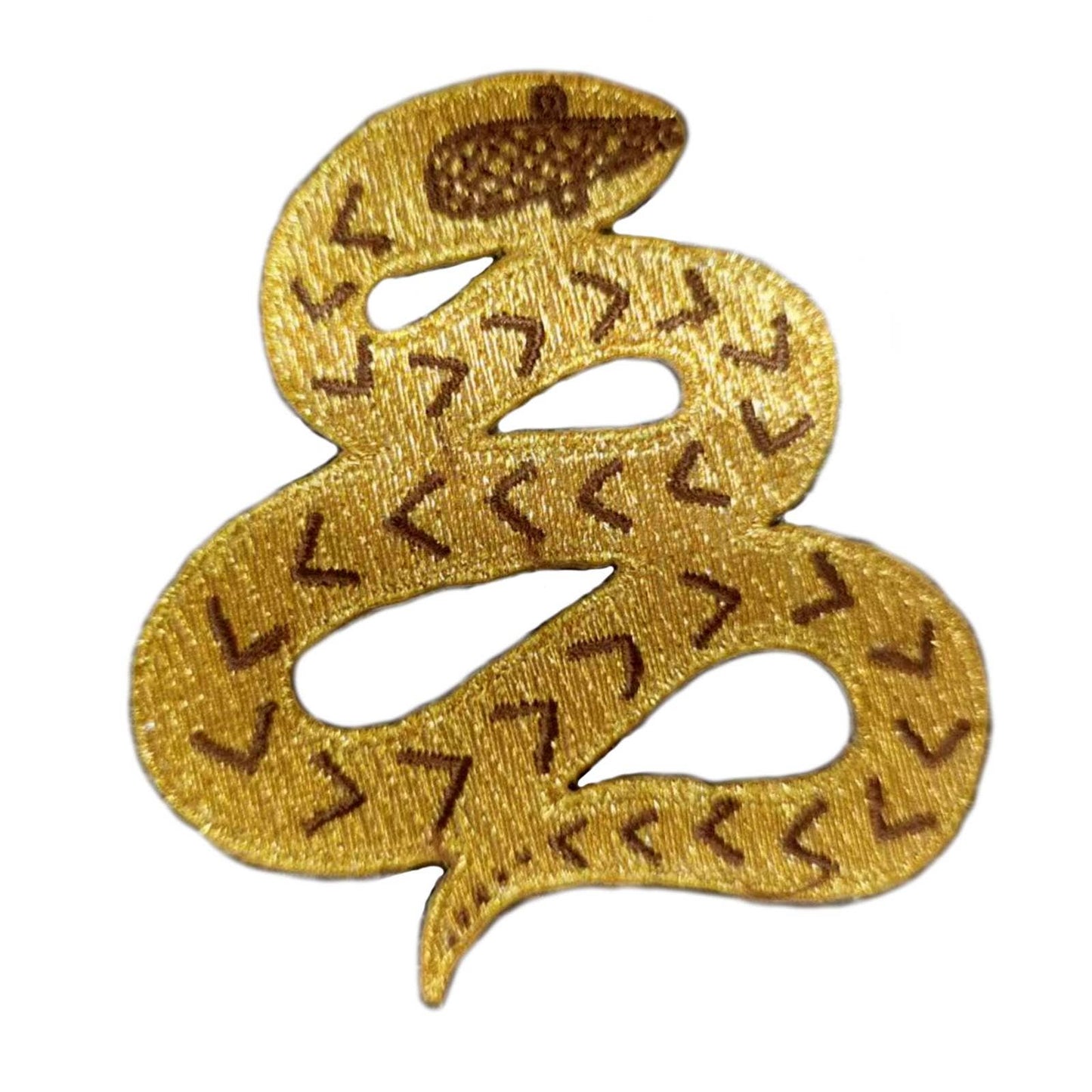 Metallic Gold Snake Embroidered Iron On Patch