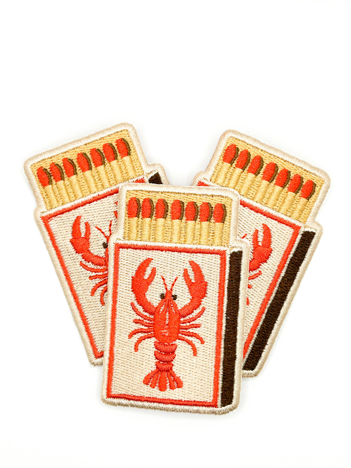 Lobster Matchbox Embroidered Patch Iron On Coastal