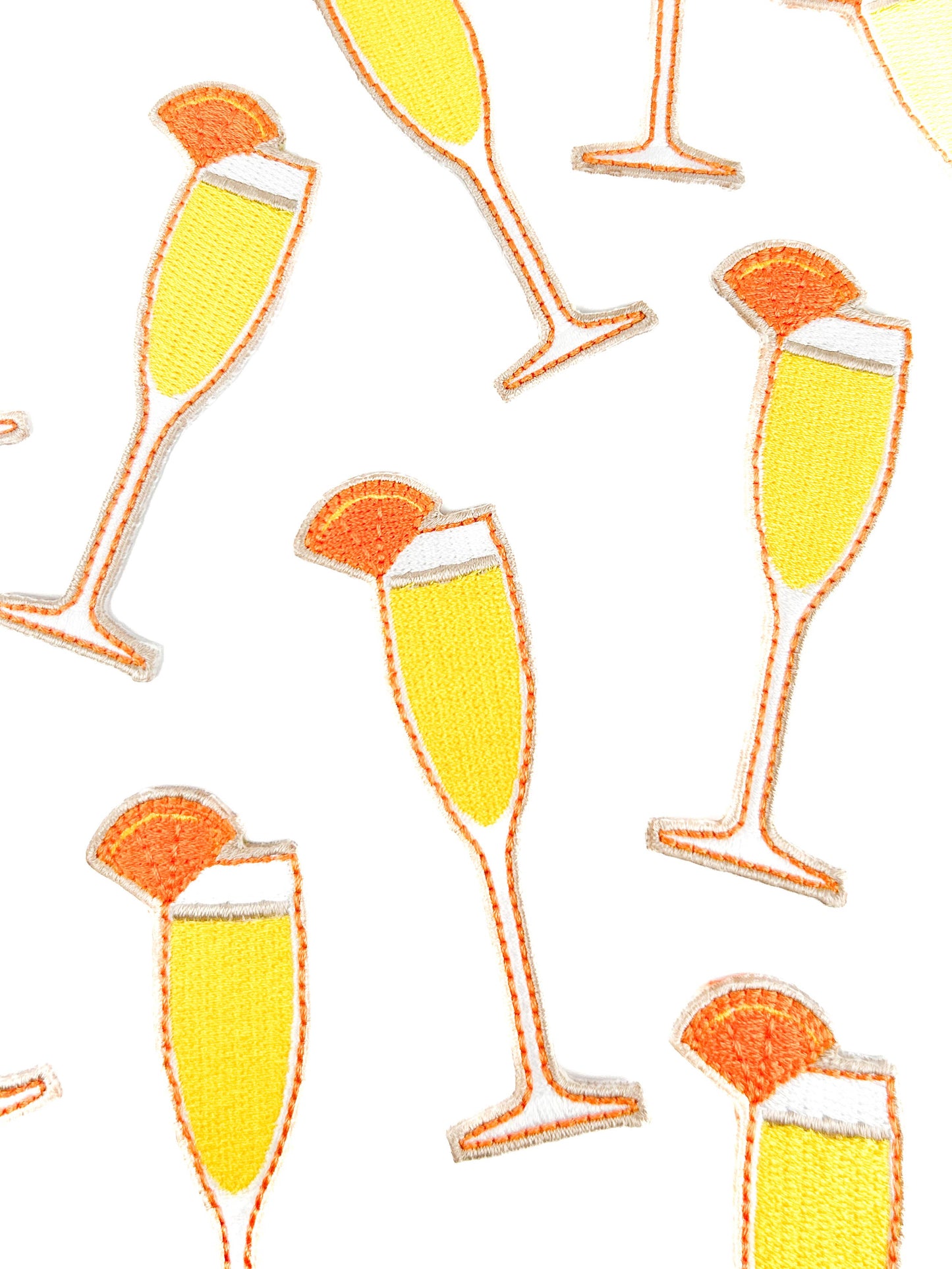 Mimosa Champagne Glass Patch | Brunch Cocktail Embroidered