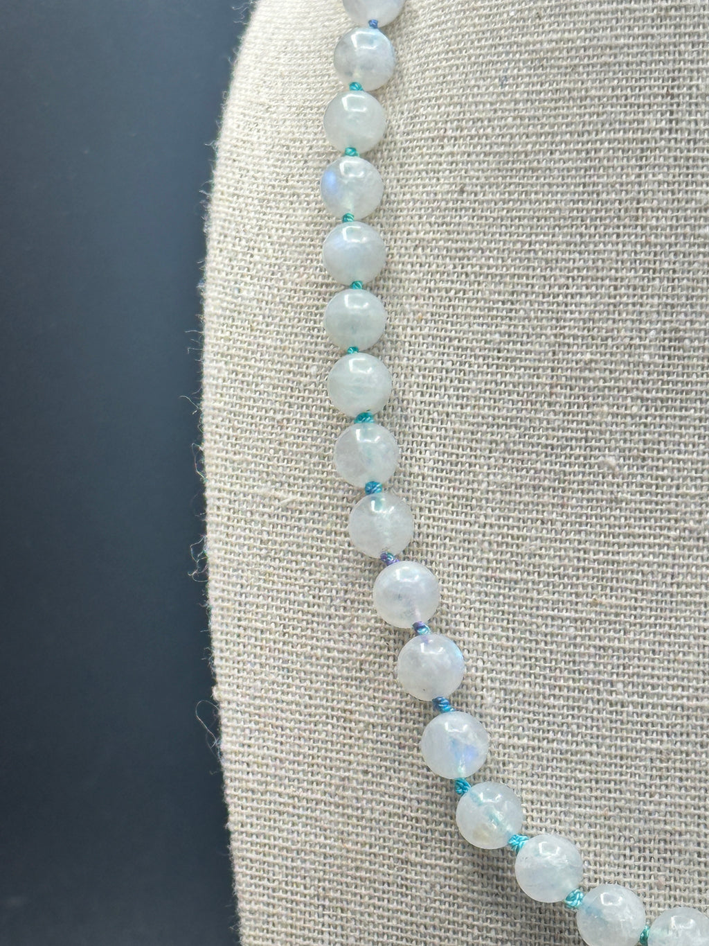 Ethereal Root Rainbow Moonstone Knotted Necklace