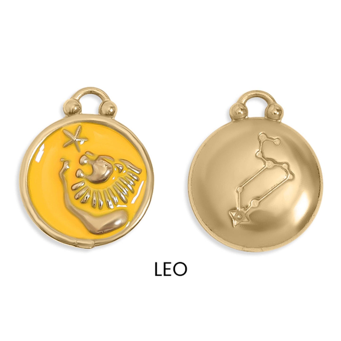 Zodiac Sign Charm Pendants- 18k Gold Filled with Colorful Enamel