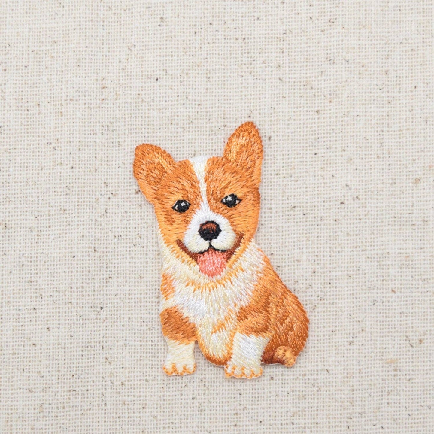 Corgi Puppy Dog Sitting Full Body Embroidered Iron on Patch