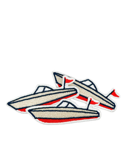 Speed Boat Embroidered Patch | Nautical Boat Iron On