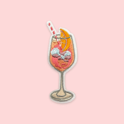 Aperol Spritz Iron-On Patch | Cocktail Embroidered Patch