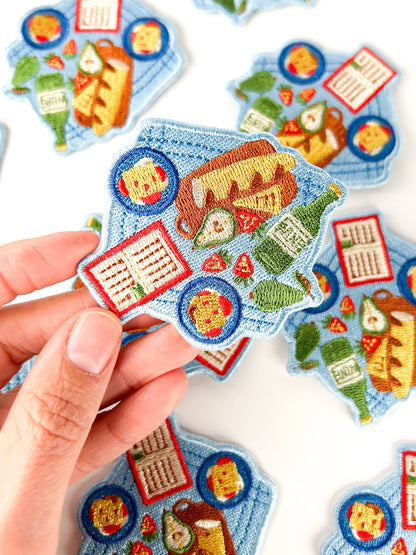 Picnic Embroidered Patch Food Iron On Charcuterie Hat Totes