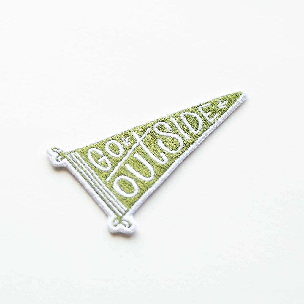 Go Outside Banner Embroidered Iron on Patch: No