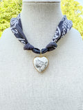 Noir + Light White Howlite Bandana Necklace