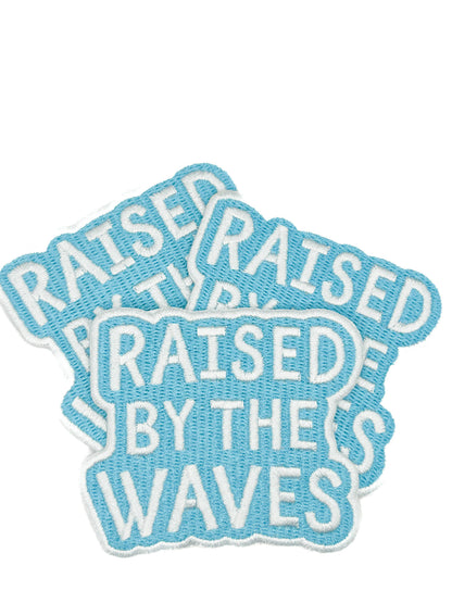 Raised By The Waves Embroidered Patch Coastal Quote Beach