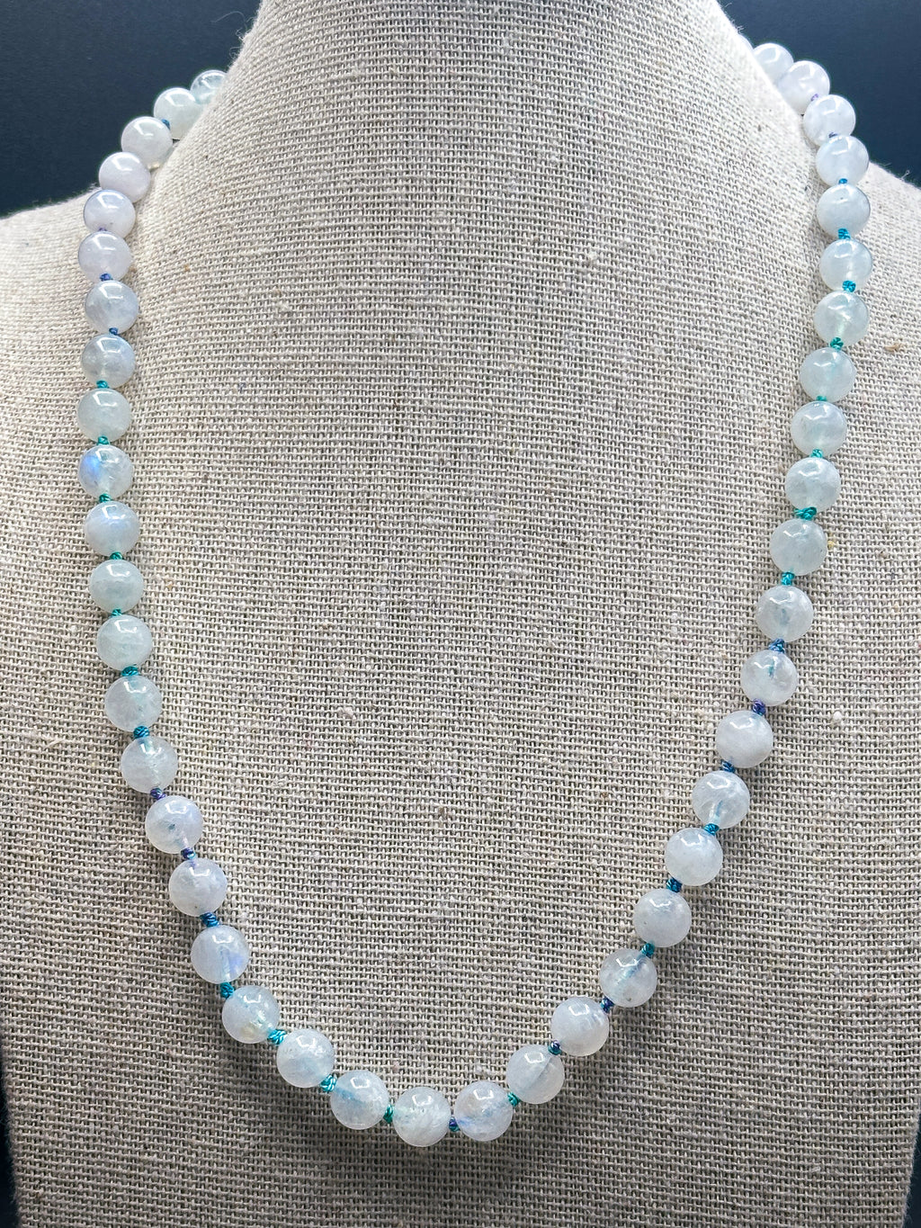 Ethereal Root Rainbow Moonstone Knotted Necklace