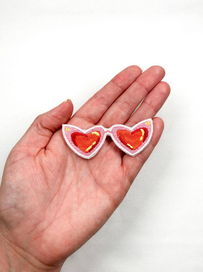 Pink Sunglasses Patch Embroidered Iron-On Patch Bachelorette